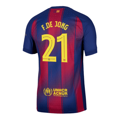 F.DE JONG #21 バルサ Home 2025/26 オーセンティックユニフォーム - UCL